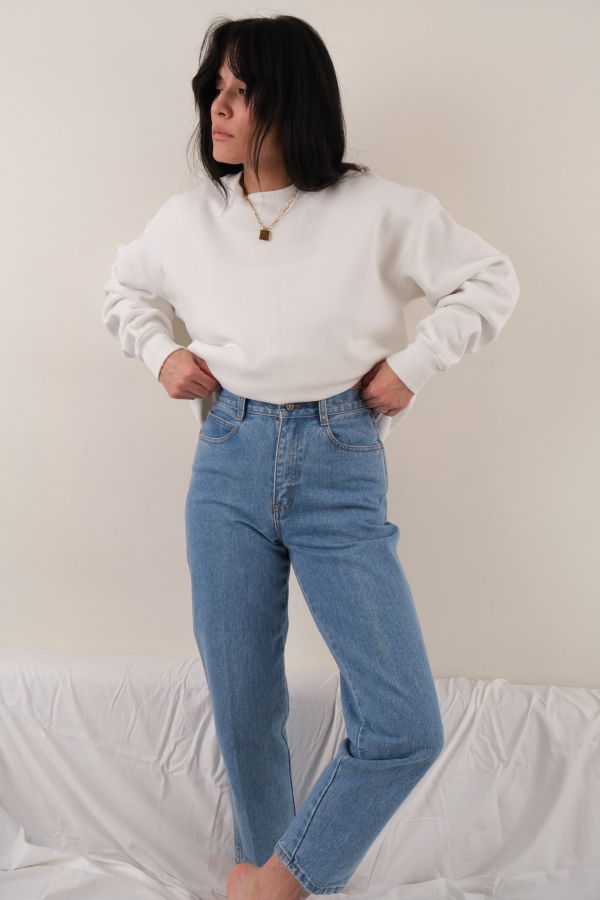 Hermine Vintage 90s Light Wash High Rise Jeans - Blue