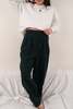 Hermine Vintage 90s Pine Wool Pleated High-Rise Trousers - Green - Thumbnail 2