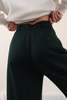 Hermine Vintage 90s Pine Wool Pleated High-Rise Trousers - Green - Thumbnail 4
