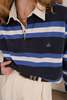 Hermine Vintage Fountain Ink Brooks Brothers Cotton Striped Rugby Shirt Top - Blue - Thumbnail 4