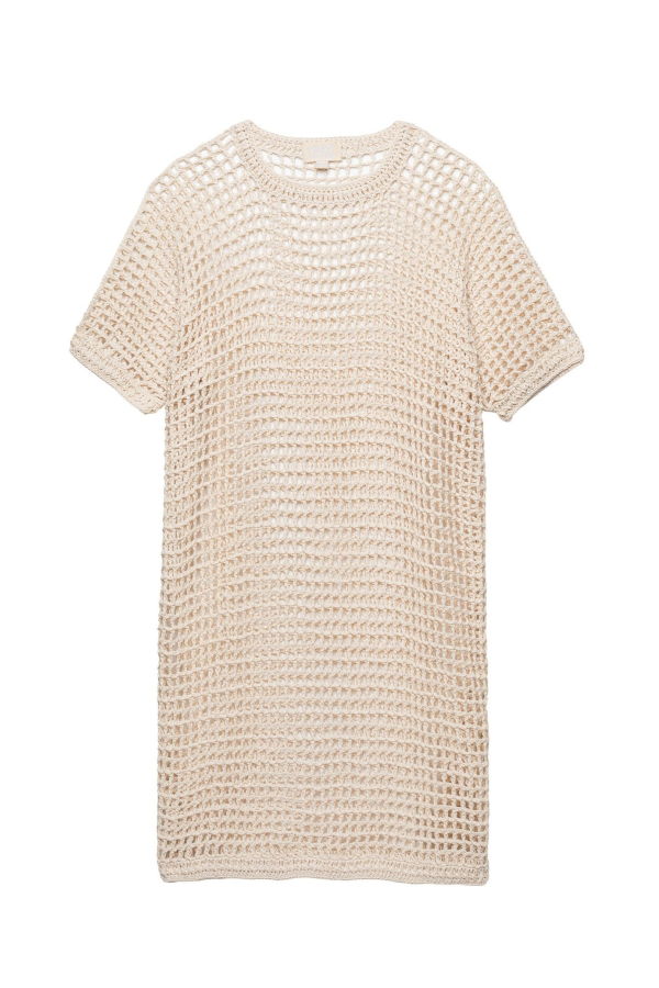 Honest Cotton Marie Crochet Coverup - Cream/Black