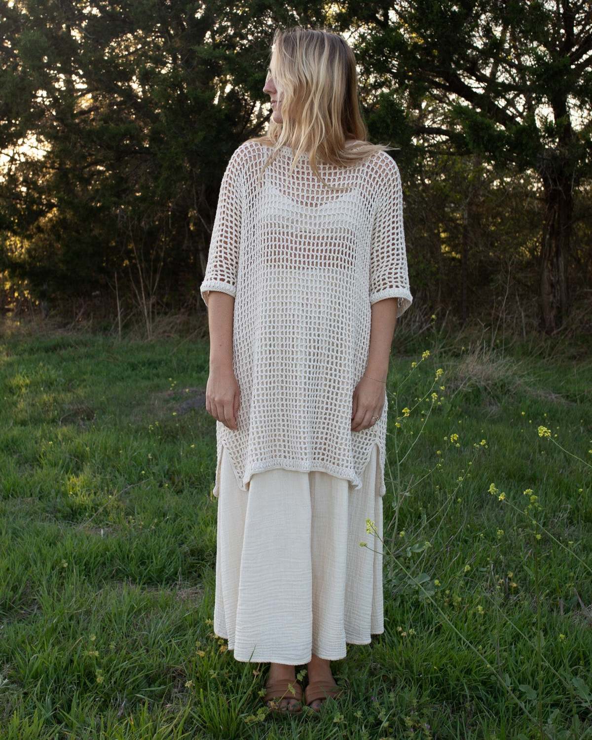 Honest Cotton Marie Crochet Coverup - Cream/Black - Image 2 of 2