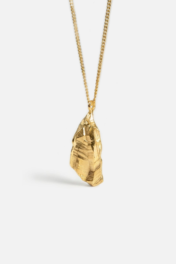llayers Gold Rock-Layer Pendant Strata Necklace