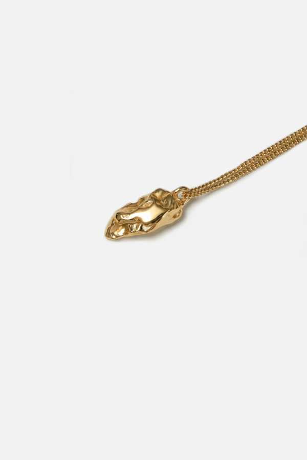 llayers Obsidia Gold Sculptural Pendant Necklace