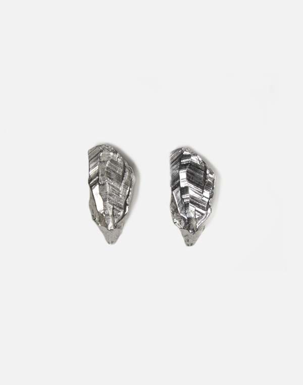 llayers Silver Rock-Layer Stud Earrings - Strata llayers Silver Rock-Layer Stud Earrings - Strata