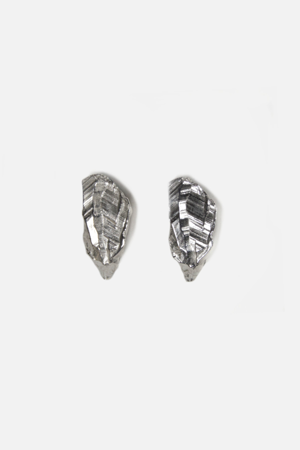 llayers Silver Rock-Layer Stud Earrings - Strata