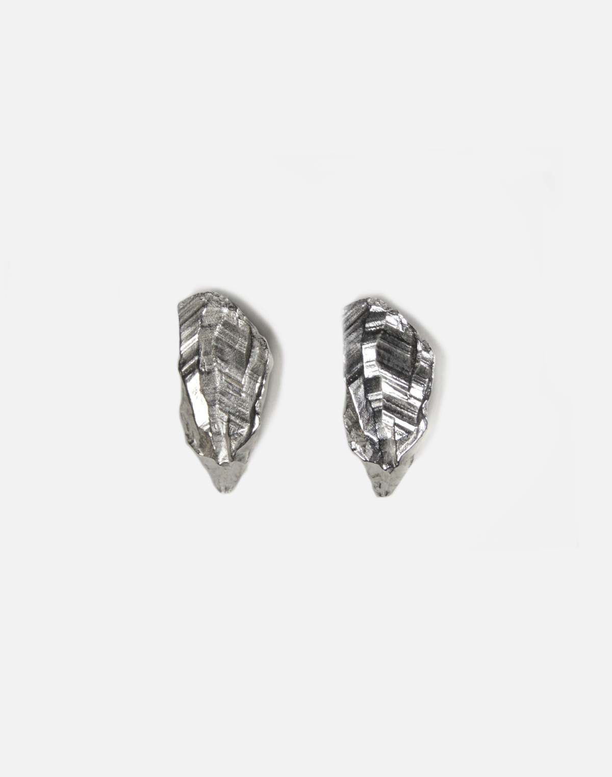 llayers Silver Rock-Layer Stud Earrings - Strata - Image 1 of 4