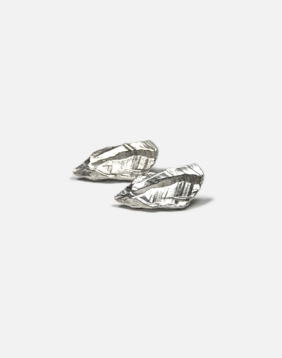 llayers Silver Rock-Layer Stud Earrings - Strata - Image 4 of 4
