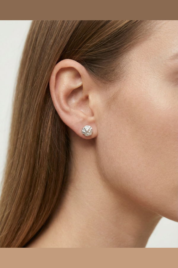 llayers Drusy Textured Stud Earrings