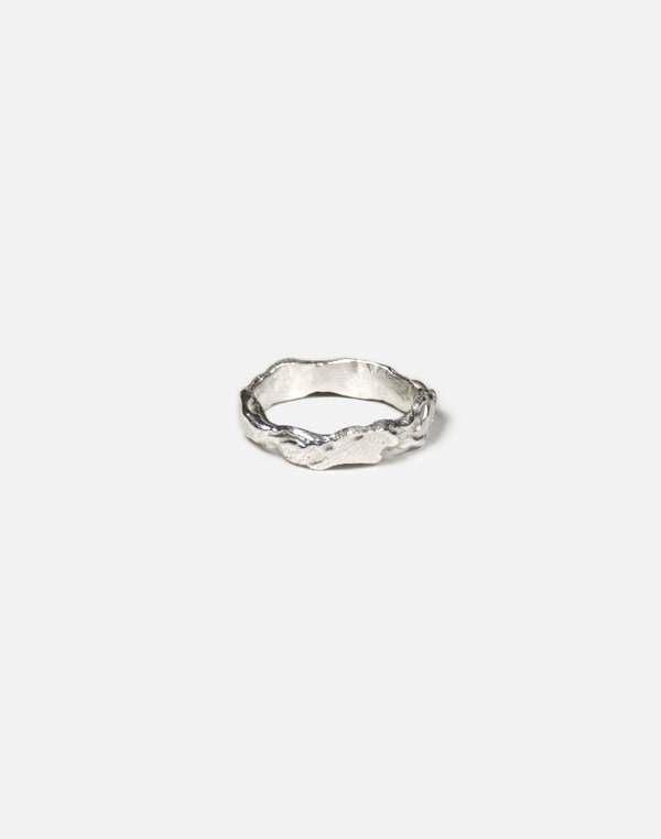 llayers Silver Thin Sculptural Ring Band Lava Ring llayers Silver Thin Sculptural Ring Band Lava Ring