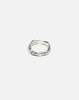 llayers Silver Thin Sculptural Ring Band Lava Ring - Thumbnail 4