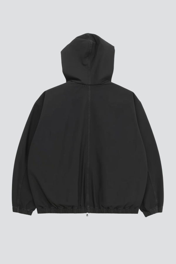 Gabriela Coll Garments No. 216 Black Poplin Hooded Zipper Jacket