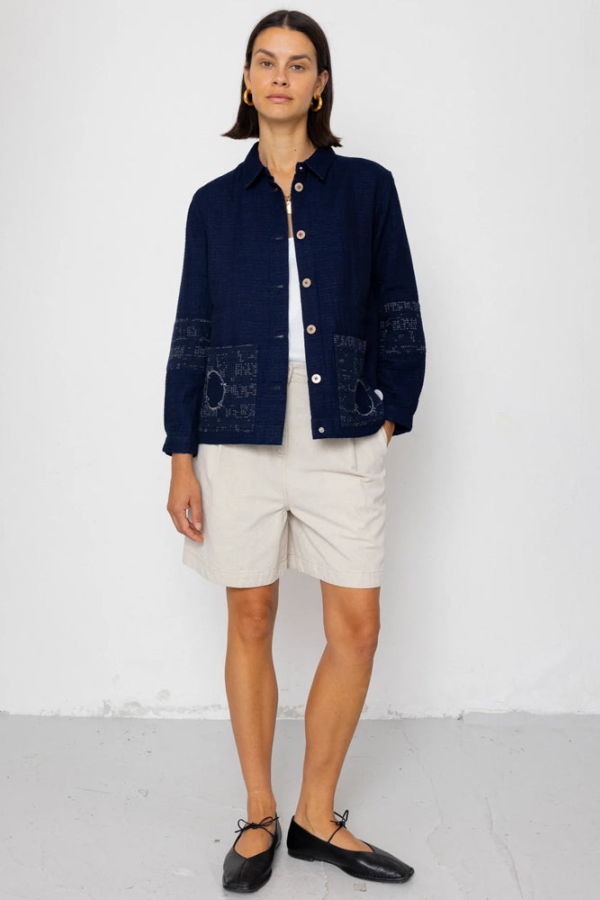 FOLK Assembly Jacket in Float Stitch Indigo