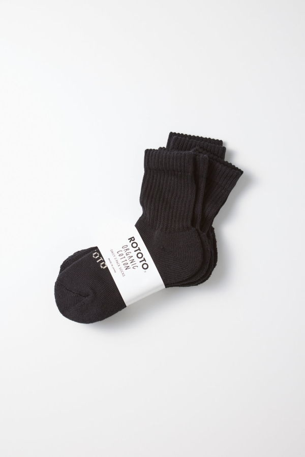 Rototo Organic Daily 3 Pack Crew Socks