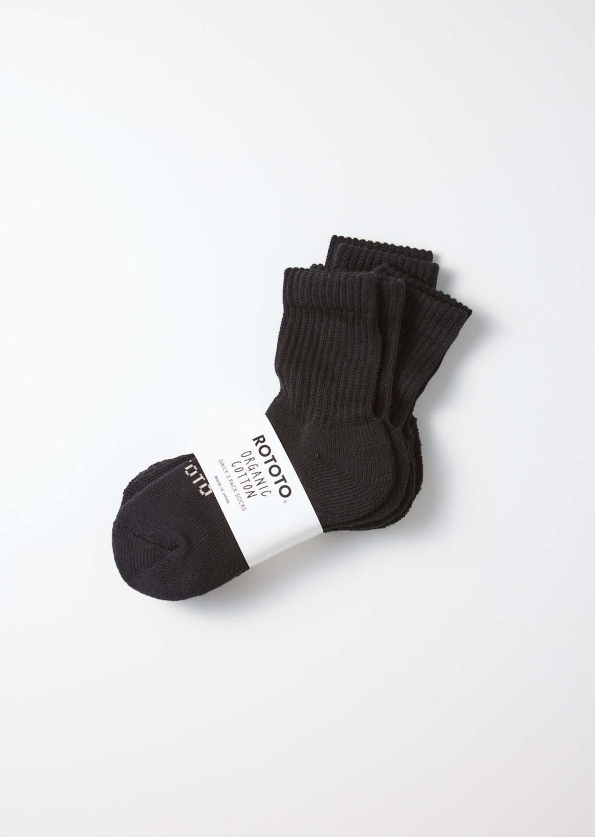 Rototo Organic Daily 3 Pack Crew Socks - Image 1 of 4