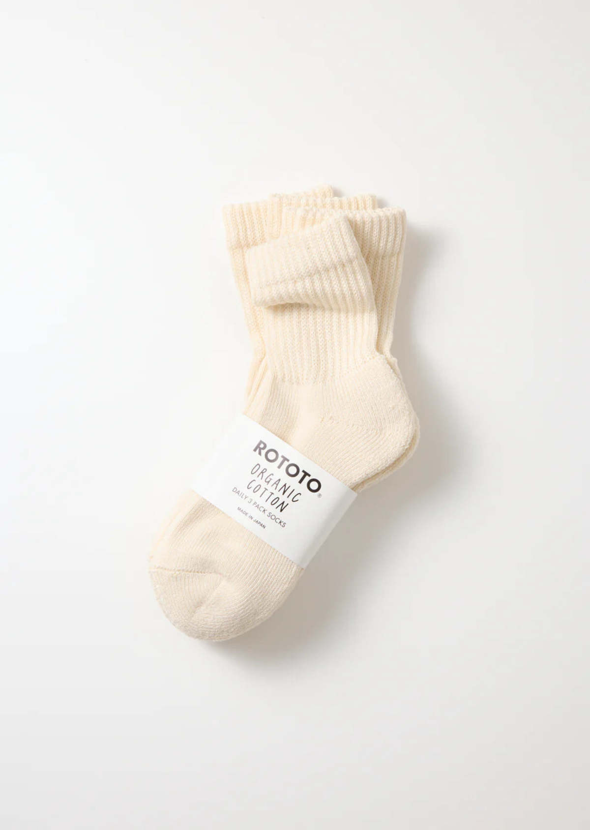 Rototo Organic Daily 3 Pack Crew Socks - Image 3 of 3
