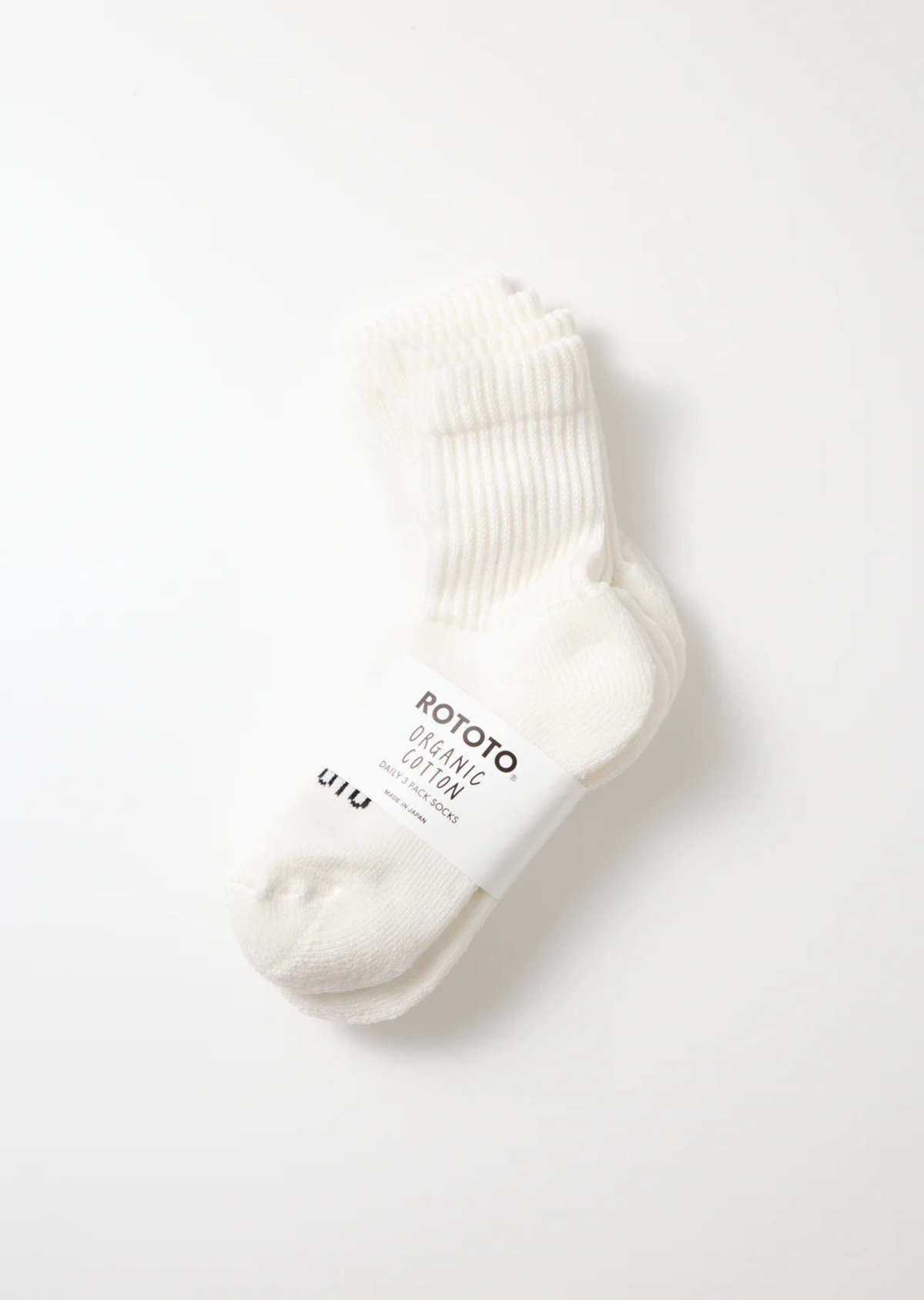 Rototo Organic Daily 3 Pack Crew Socks - Image 1 of 2