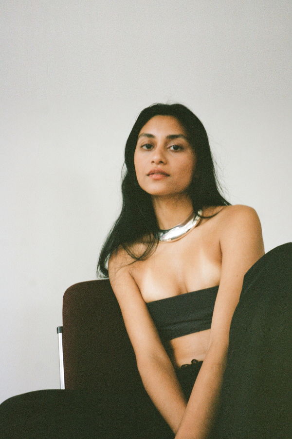 Annika Inez Drift Collar - Silver/Teak Wood