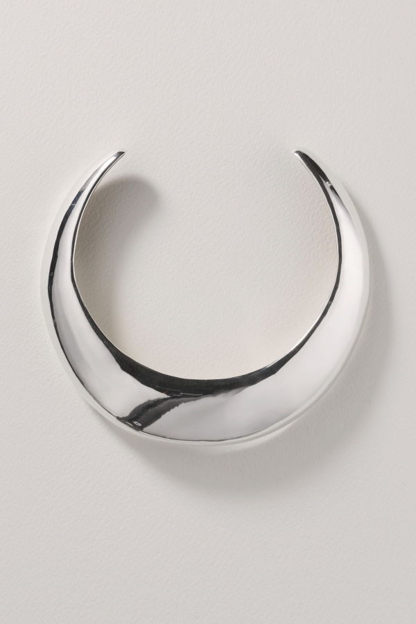 Annika Inez Drift Collar - Silver/Teak Wood