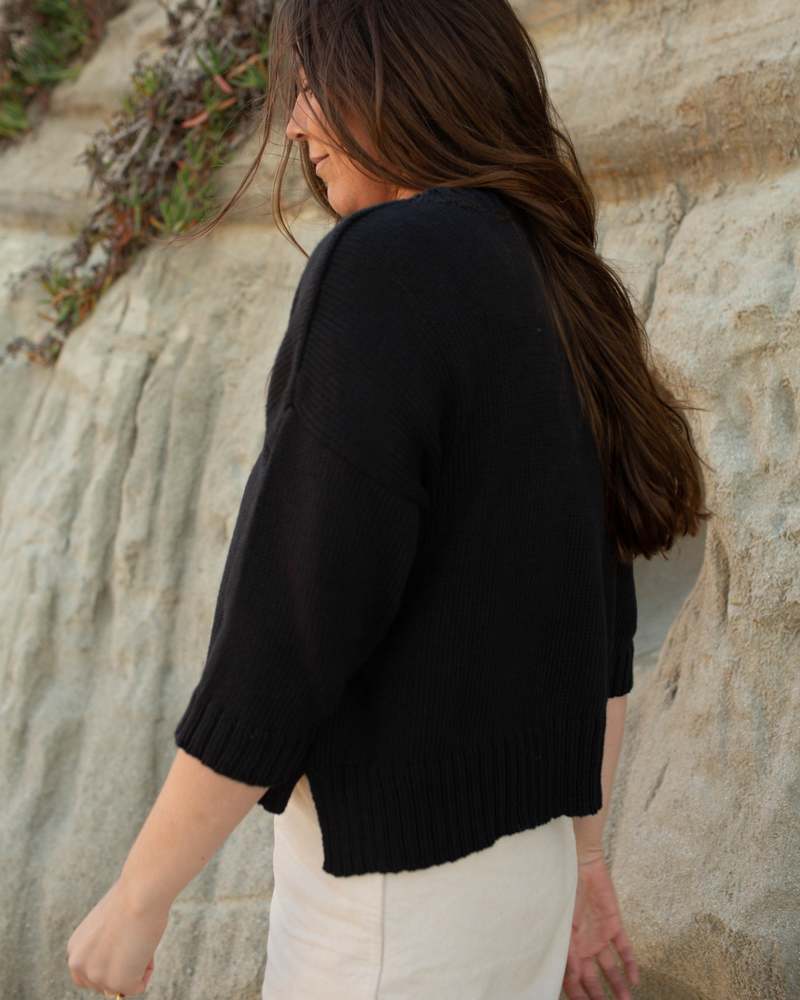 Honest Cotton The Crop Knit - Chocolate/Black/White/Cream