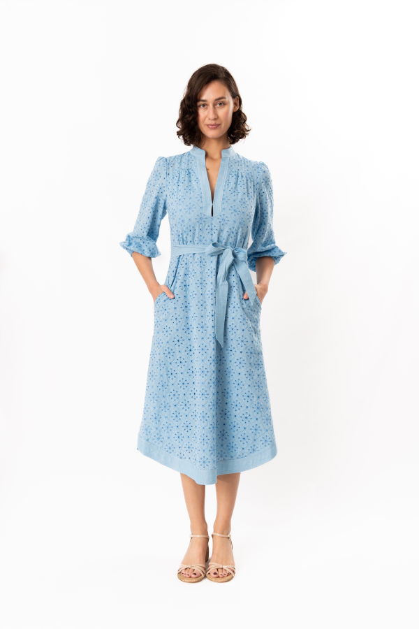 Shoshanna Adele Dress - Cyan