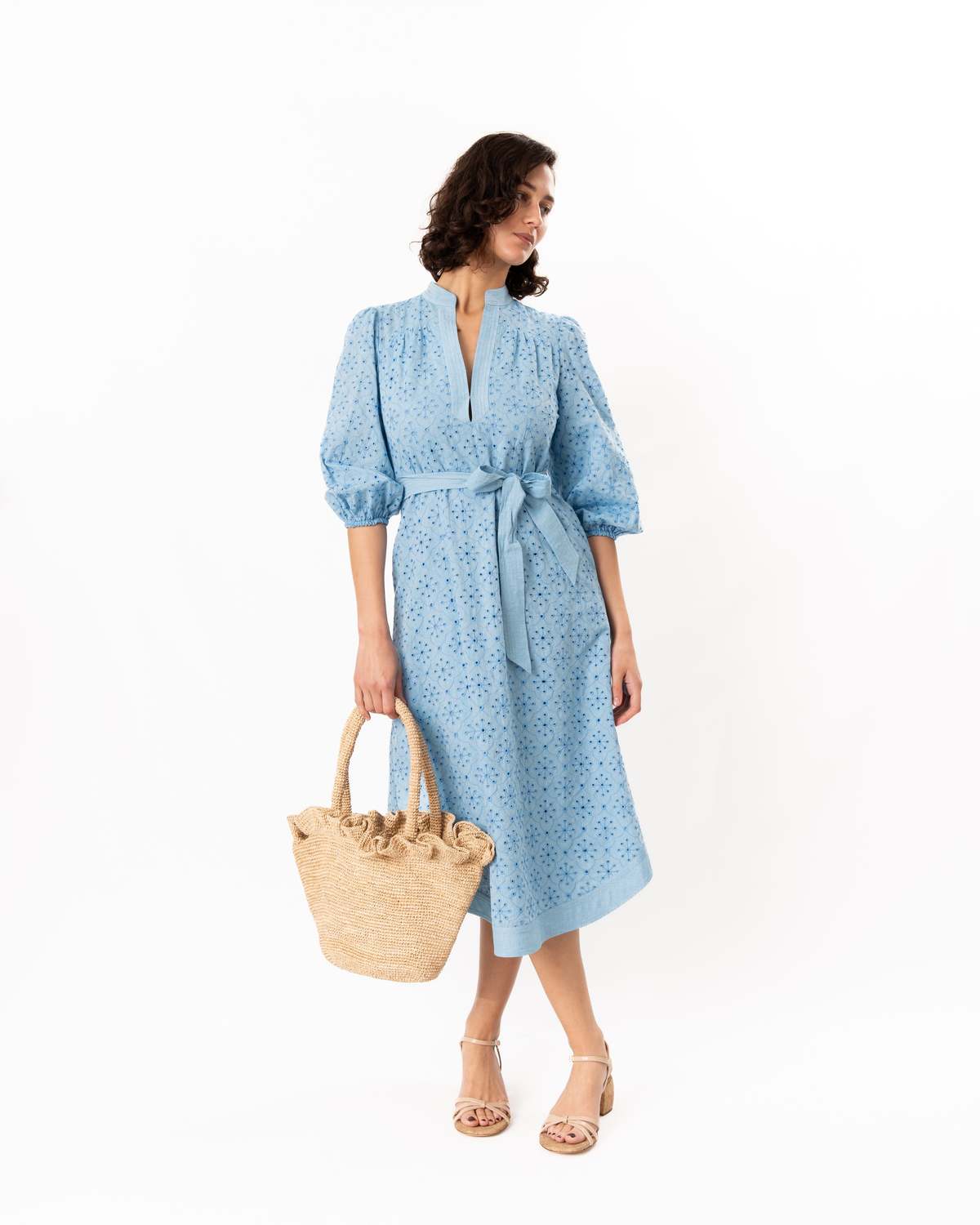 Shoshanna Adele Dress - Cyan - Image 4 of 8