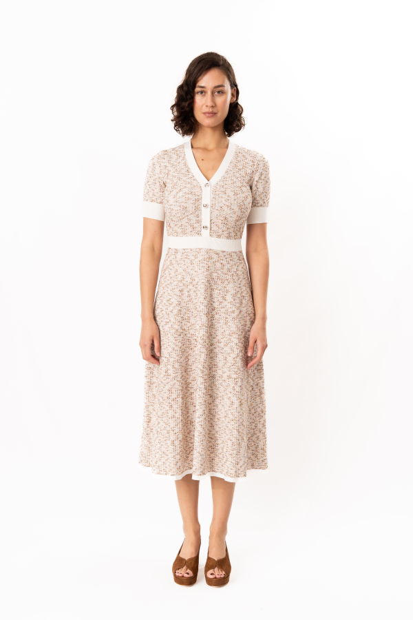 Shoshanna Alison Knit Dress - Neutral/ Optic