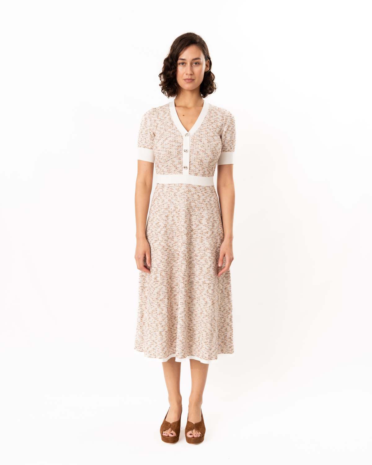 Shoshanna Alison Knit Dress - Neutral/ Optic - Image 1 of 8