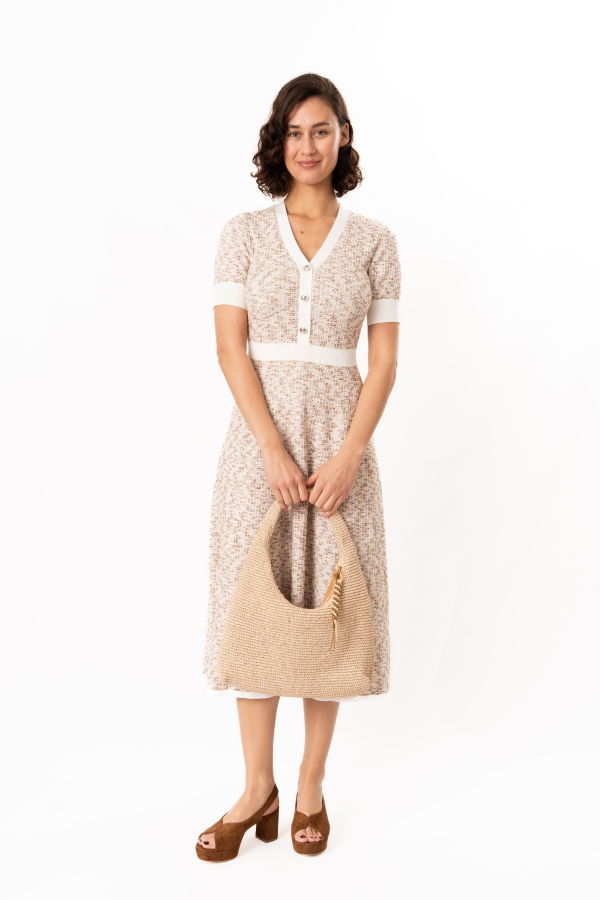 Shoshanna Alison Knit Dress - Neutral/ Optic