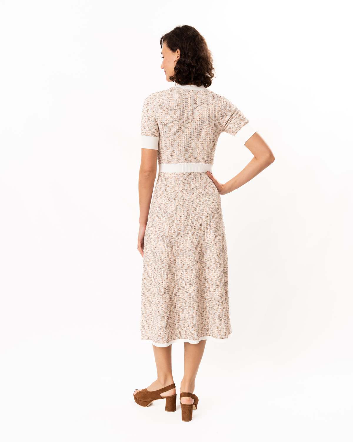 Shoshanna Alison Knit Dress - Neutral/ Optic - Image 6 of 8