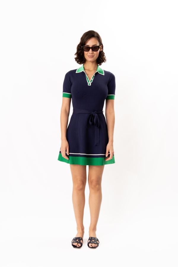 Shoshanna Bennett Knit Dress - Navy / Green / Ivory
