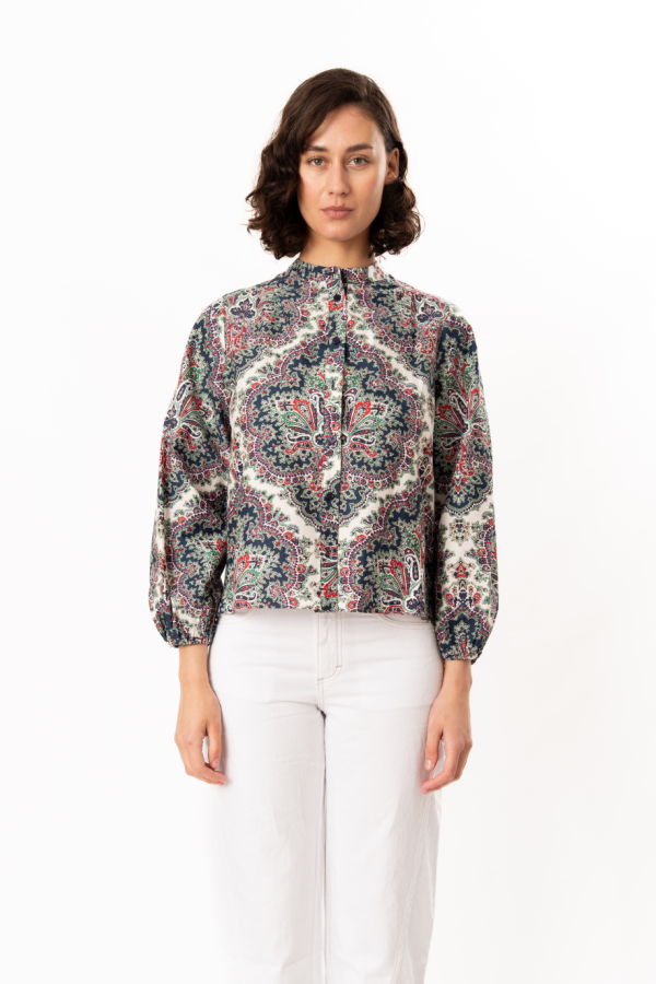 Shoshanna Cameron Top - Navy / Cherry