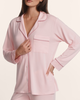 Eberjey Gisele Long PJ Set - Pale Pink/Fig - Thumbnail 2