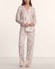 Eberjey Gisele Printed Long PJ Set - Rose Garden Cameo Pink/Pale Pink - Thumbnail 1
