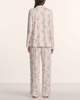 Eberjey Gisele Printed Long PJ Set - Rose Garden Cameo Pink/Pale Pink - Thumbnail 3