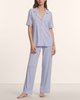 Eberjey Gisele Short Sleeve / Pant PJ Set - Lavender Dusk/ Ivory - Thumbnail 3