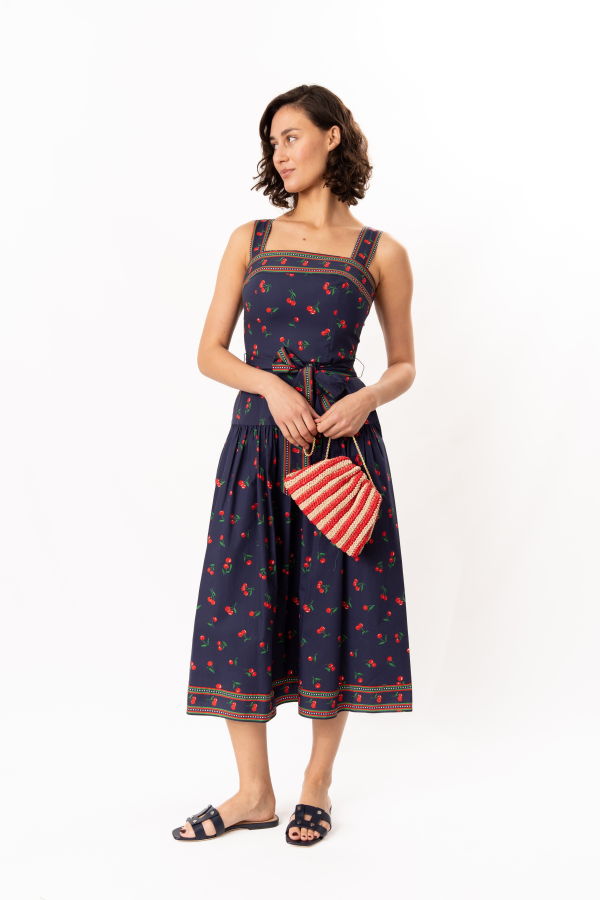 Shoshanna Kora Dress - Navy/ Cherry