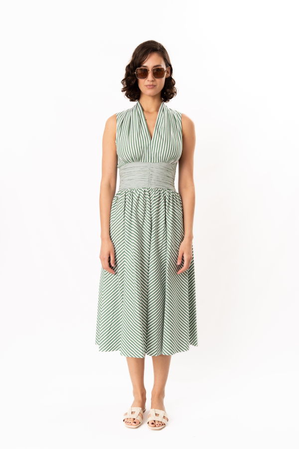Shoshanna Miriam Dress - Pistachio/Ivory
