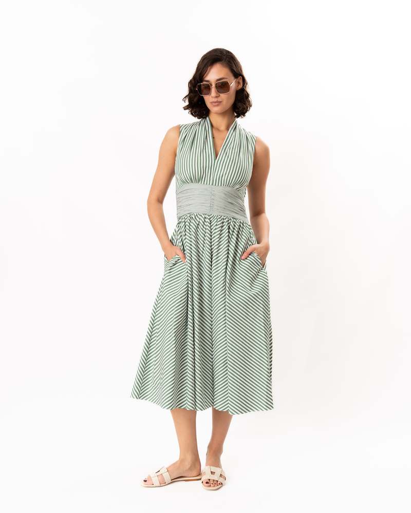 Shoshanna Miriam Dress - Pistachio/Ivory