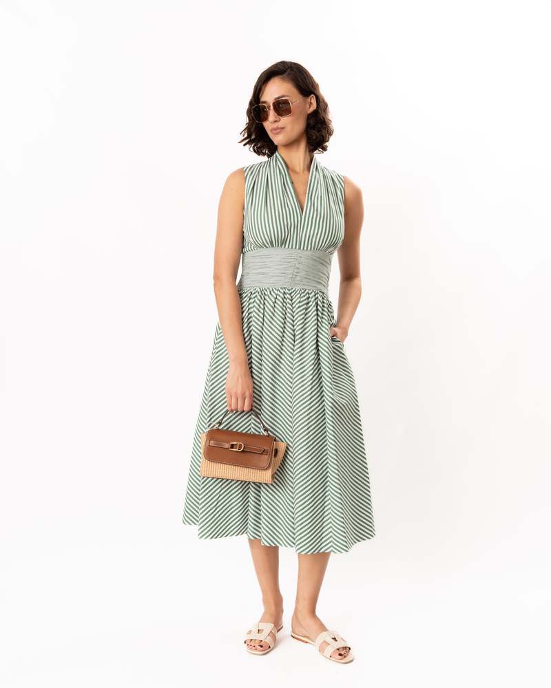 Shoshanna Miriam Dress - Pistachio/Ivory