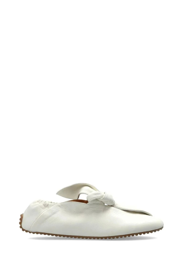 Odissi Tess Knotted Leather Sneakers - Pearl