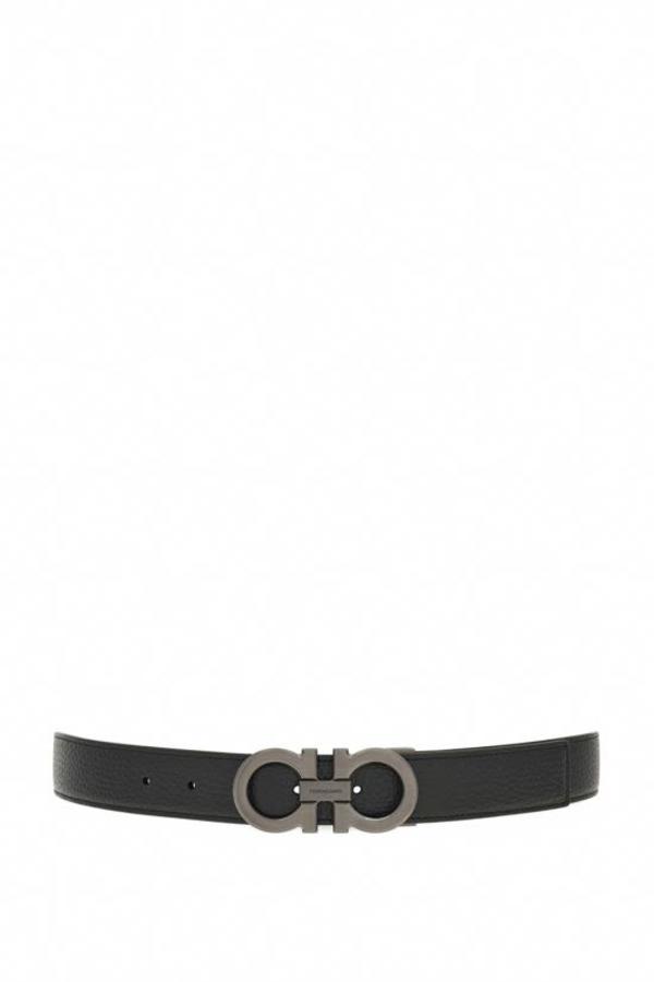 Ferragamo Leather Belt - Black Clay
