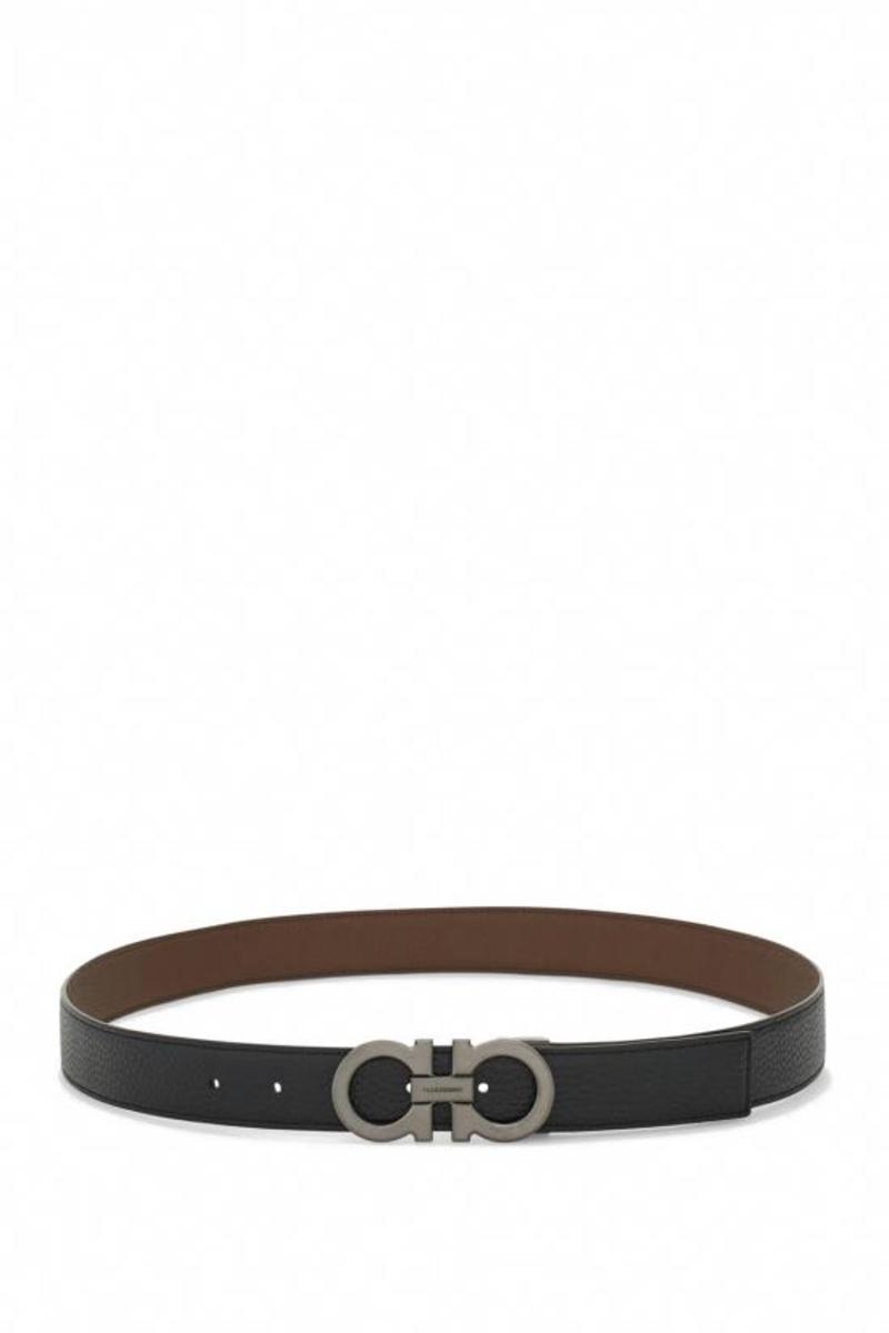 Ferragamo Leather Belt - Black Clay