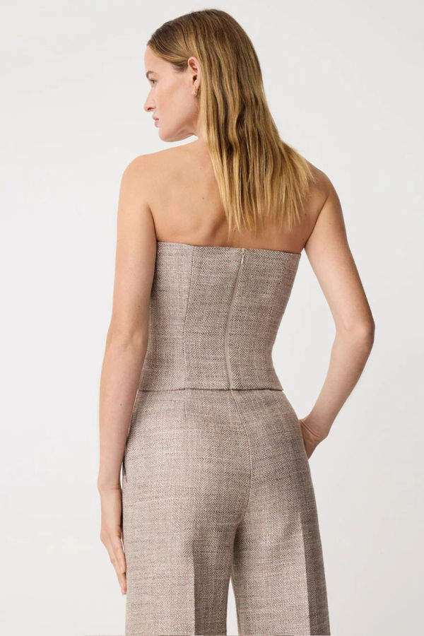 Smythe Bustier Top - Taupe Tweed