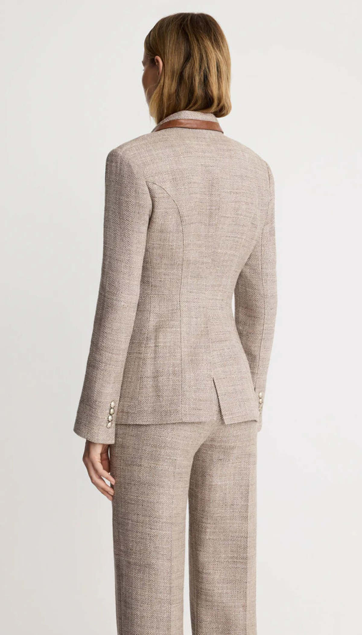 Smythe Taped Seamed Blazer - Taupe Tweed - Image 2 of 3