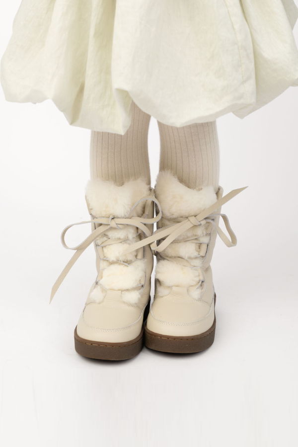 KIDS Donsje Sonny Boots - Off White Leather