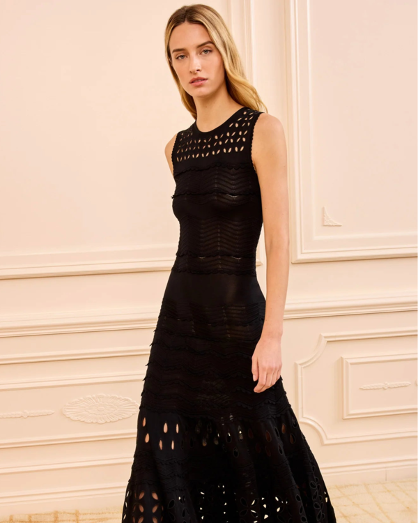 Ulla Johnson Lakshmi Eyelet Knit Dress - Black Ulla Johnson Lakshmi Eyelet Knit Dress - Black