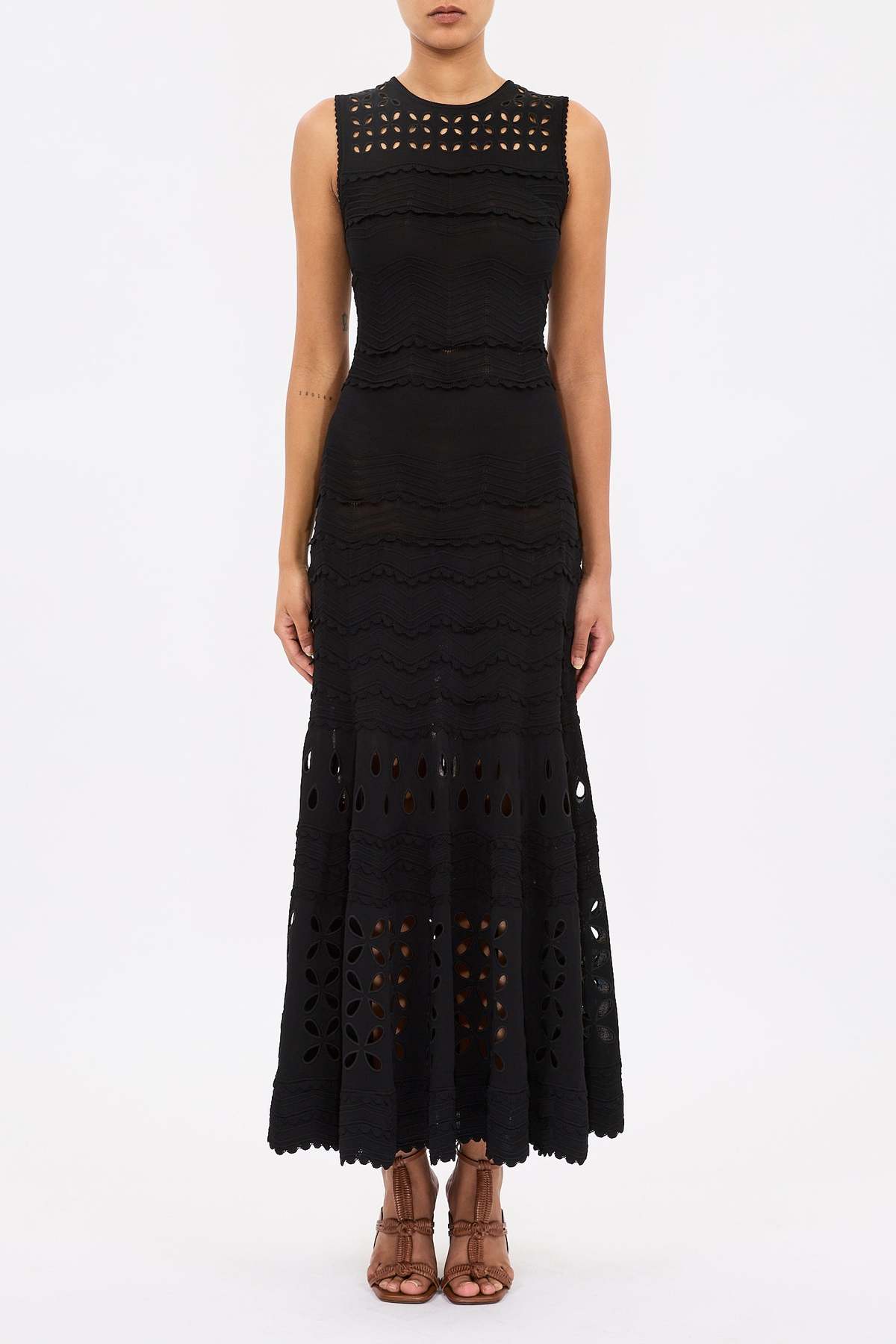 Ulla Johnson Lakshmi Eyelet Knit Dress - Black - Image 5 of 5