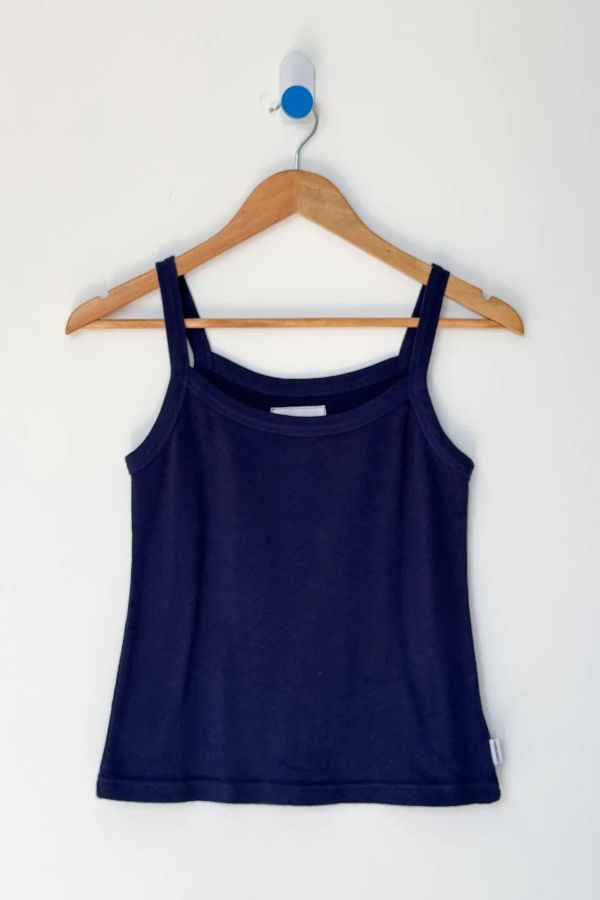 Le Bon Shoppe Pointelle Eve Cami Top - Navy