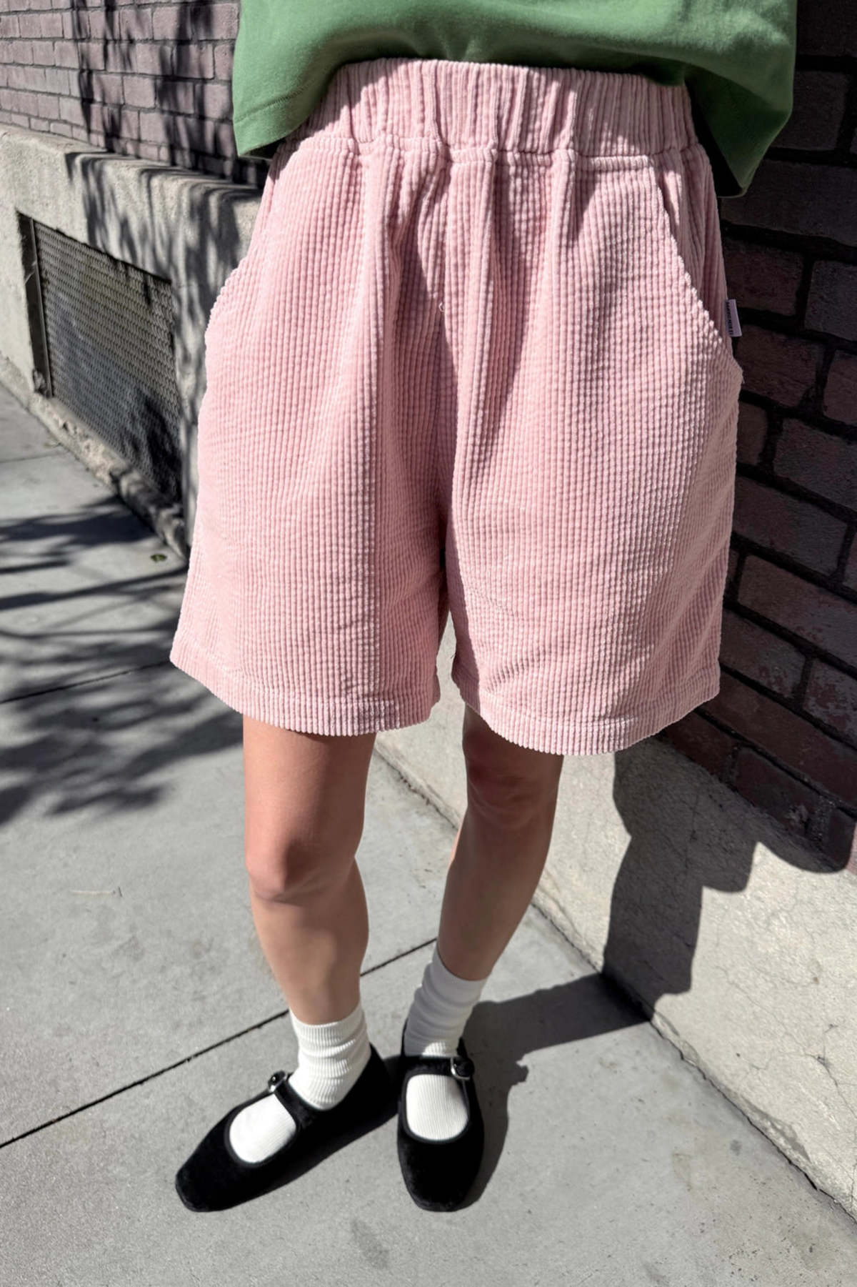 Le Bon Shoppe Soft Corduroy City Shorts - Baby Pink - Image 2 of 4